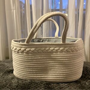 Casaphoria Cotton Rope Basket, Caddy, Organizer with Handle - Cream White